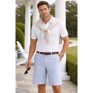 Vineyard Vines seersucker shorts blue white Size 30 Preppy Resort wear vacation